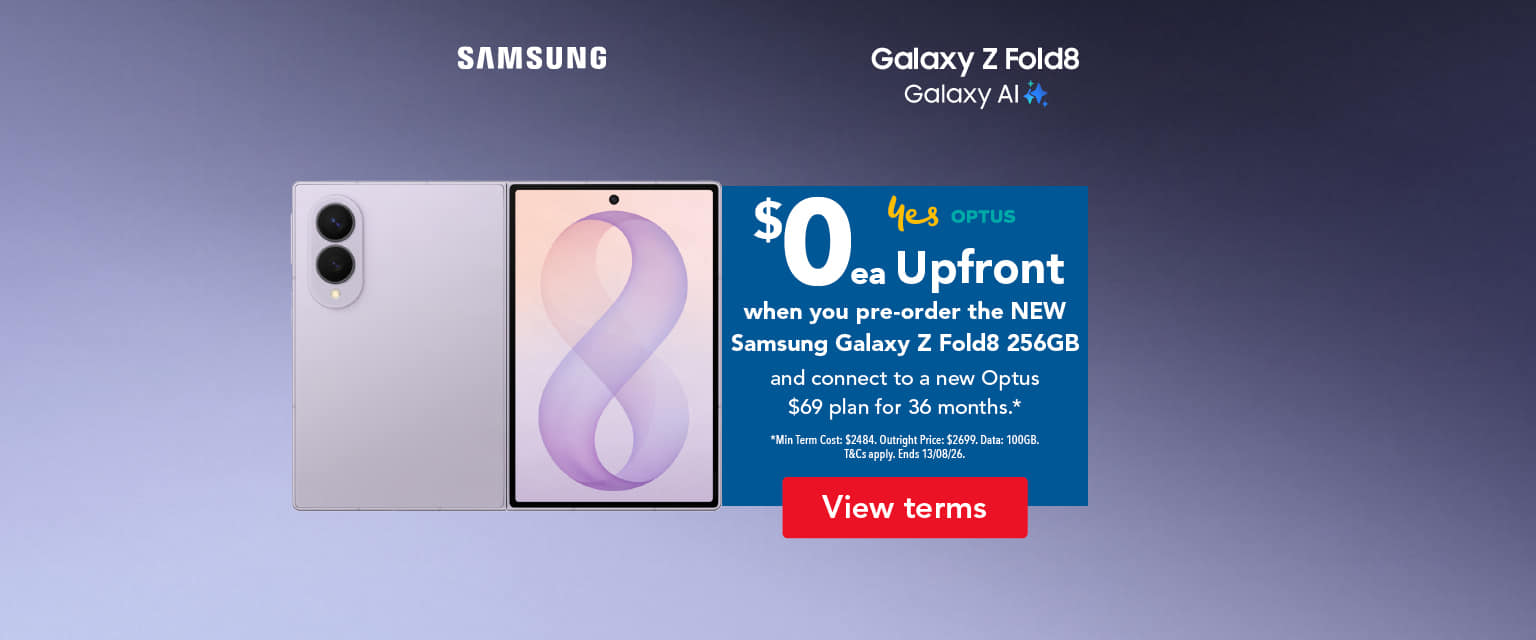 $0 Upfront when you pre-order the NEW Samsung Galaxy Z Fold8 256GB