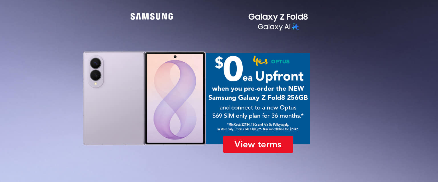 $0 Upfront when you pre-order the NEW Samsung Galaxy Z Fold8 256GB